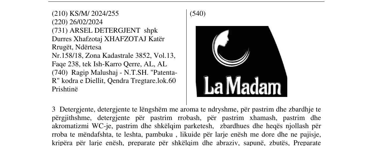 Zëri i markës LaMadam në buletin