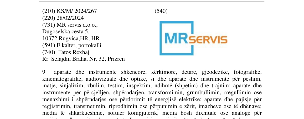 Zëri i markës MRSERVIS në buletin