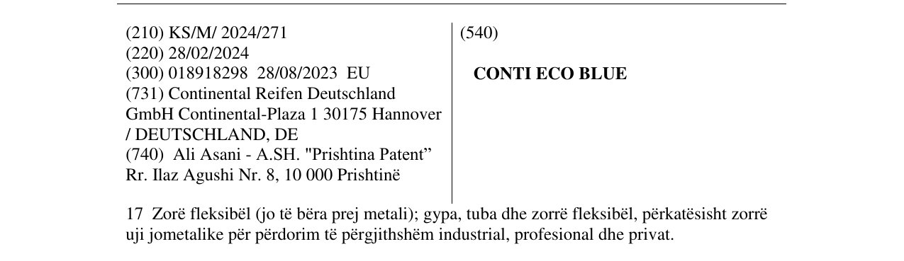 Zëri i markës CONTI ECO BLUE në buletin