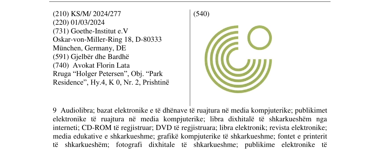 Zëri i markës Goethe Institut në buletin