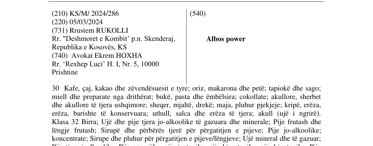 Zëri i markës Albos power në buletin