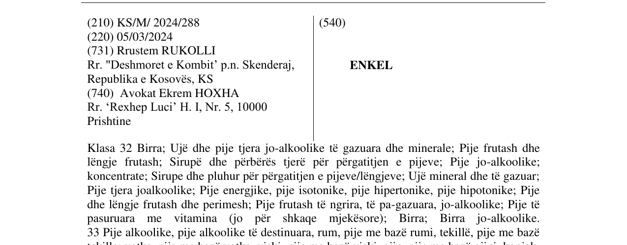 Zëri i markës ENKEL në buletin