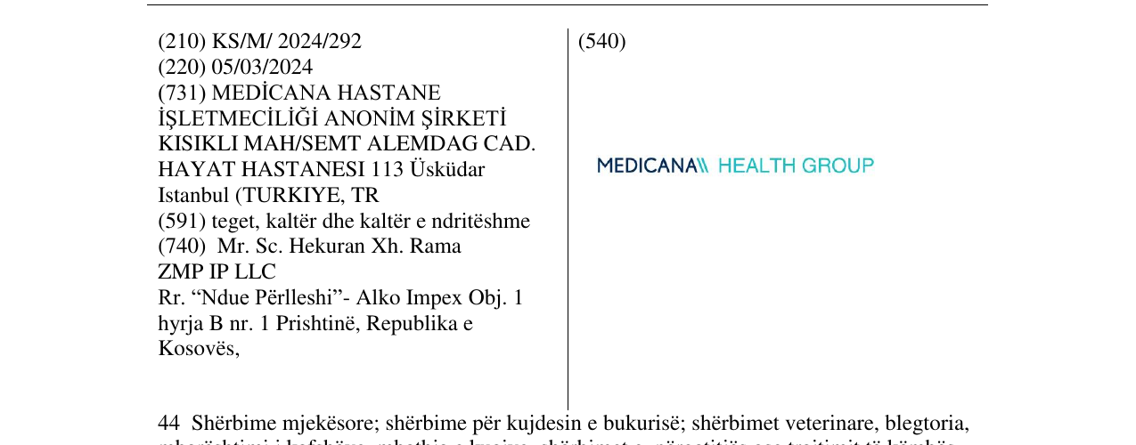Zëri i markës MEDICANA HEALTH GROUP në buletin