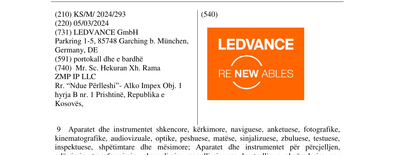 Zëri i markës LEDVANCE në buletin