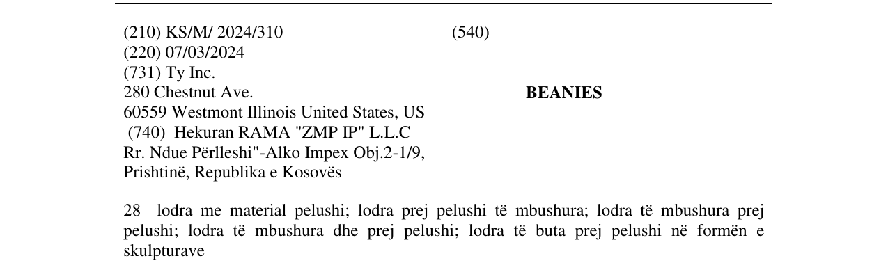 Zëri i markës BEANIES në buletin