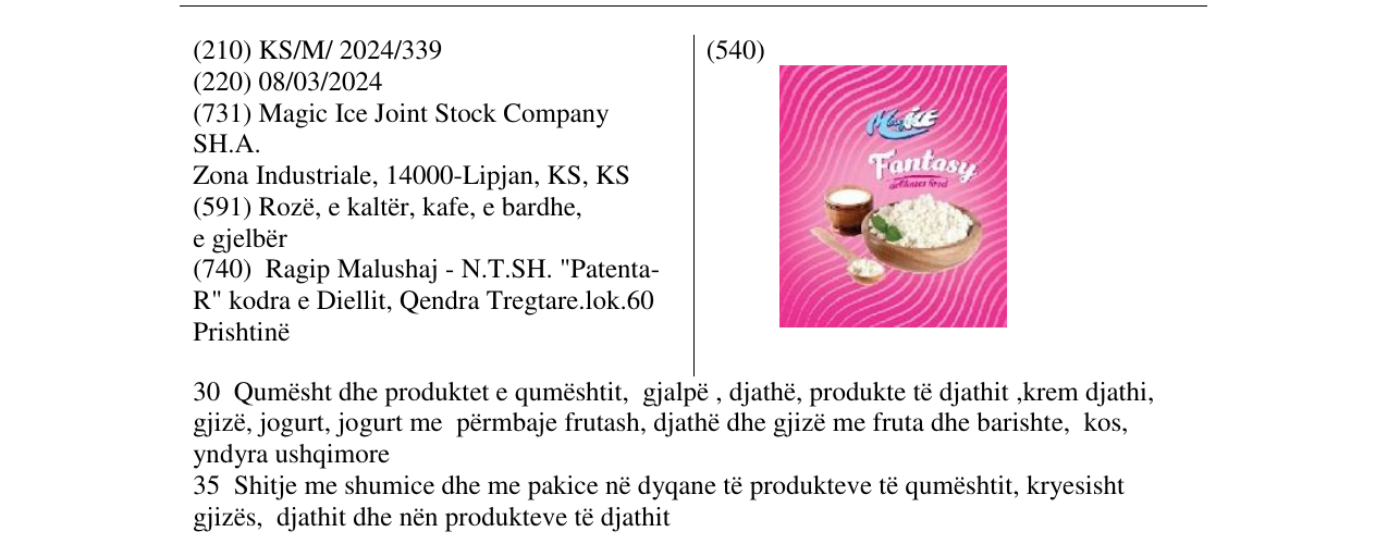 Zëri i markës MAGICKE FANTASY në buletin