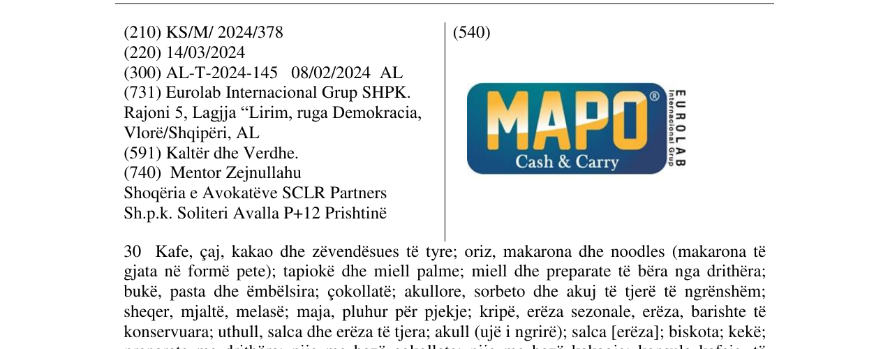 Zëri i markës MAPO në buletin