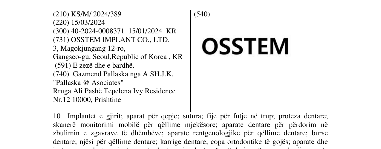 Zëri i markës OSSTEM në buletin