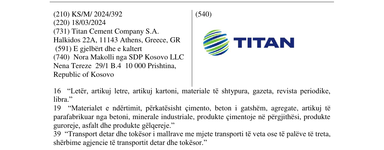 Zëri i markës TITAN në buletin