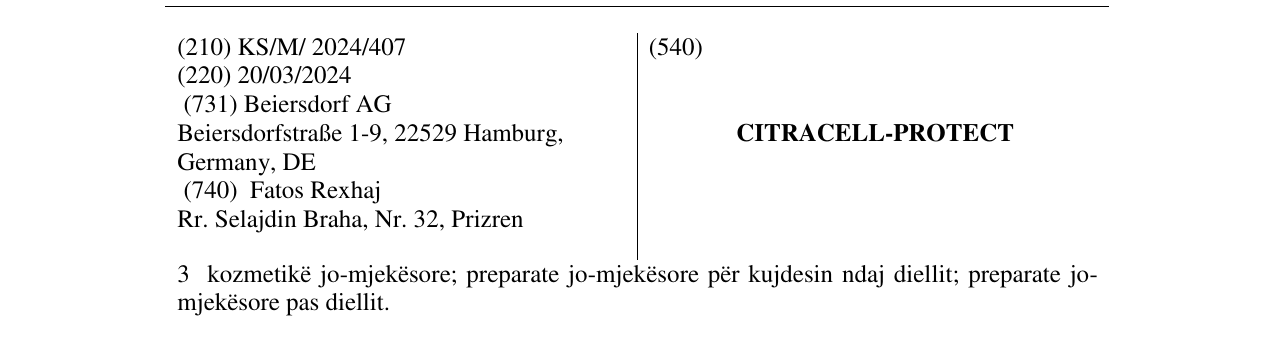 Zëri i markës CITRACELL-PROTECT në buletin