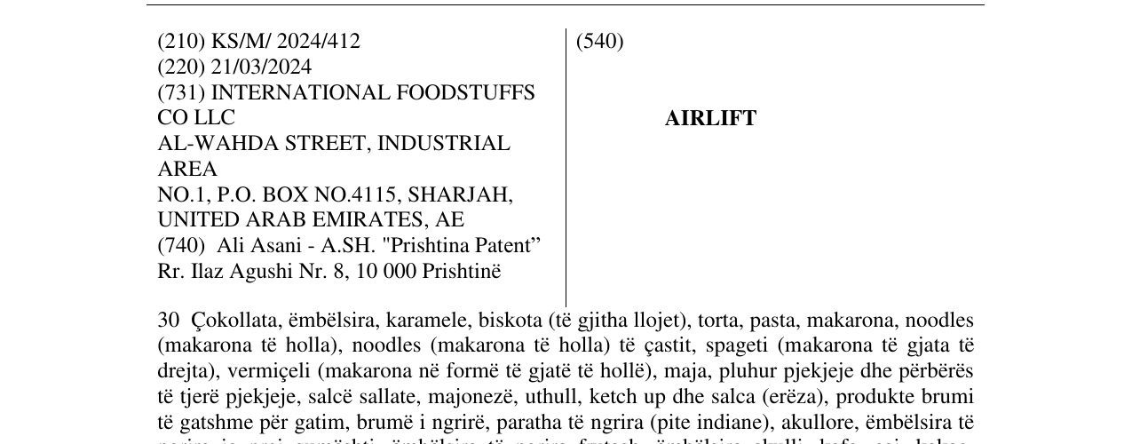 Zëri i markës AIRLIFT në buletin