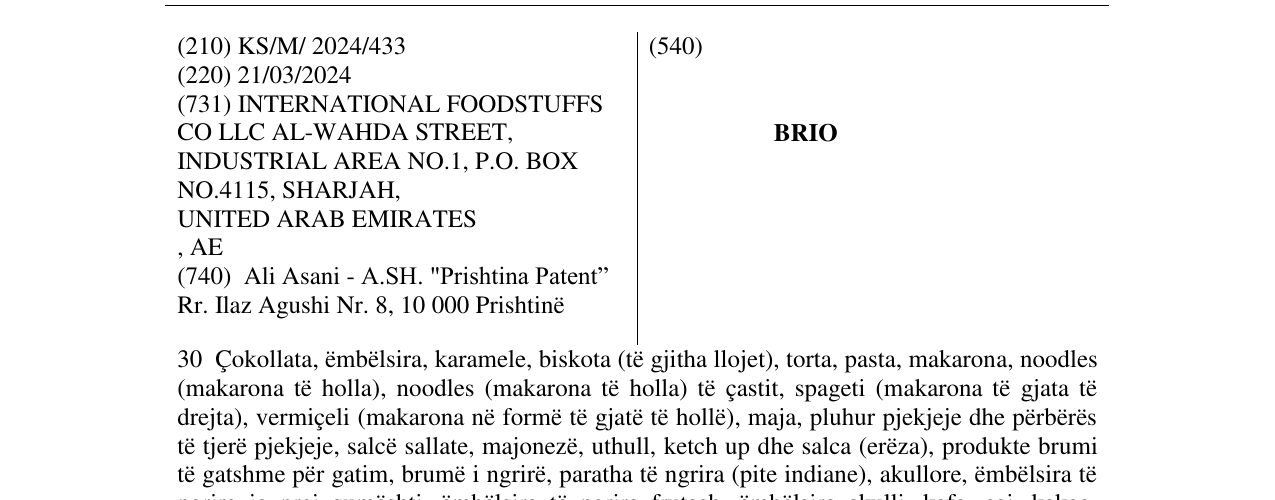 Zëri i markës BRIO në buletin