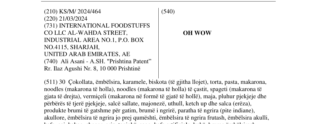 Zëri i markës OH WOW në buletin