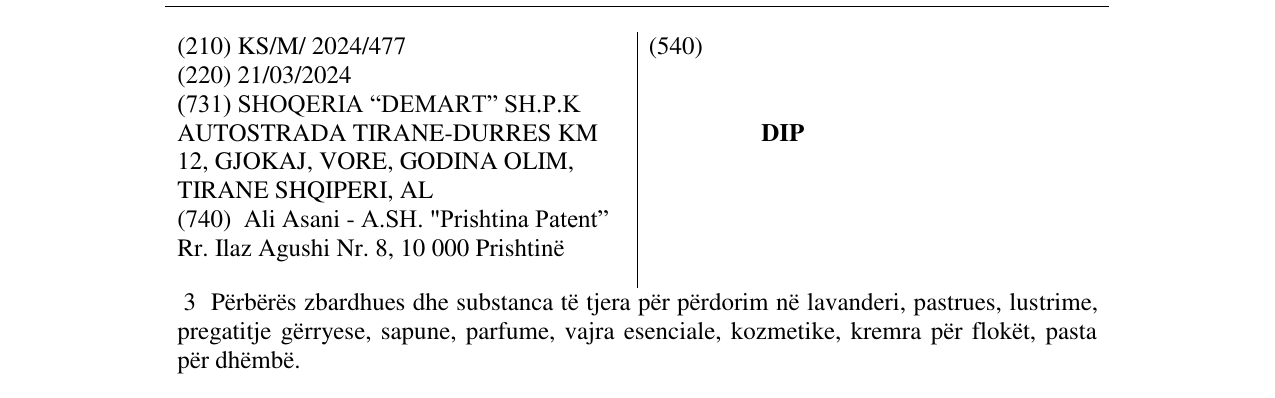 Zëri i markës DIP në buletin