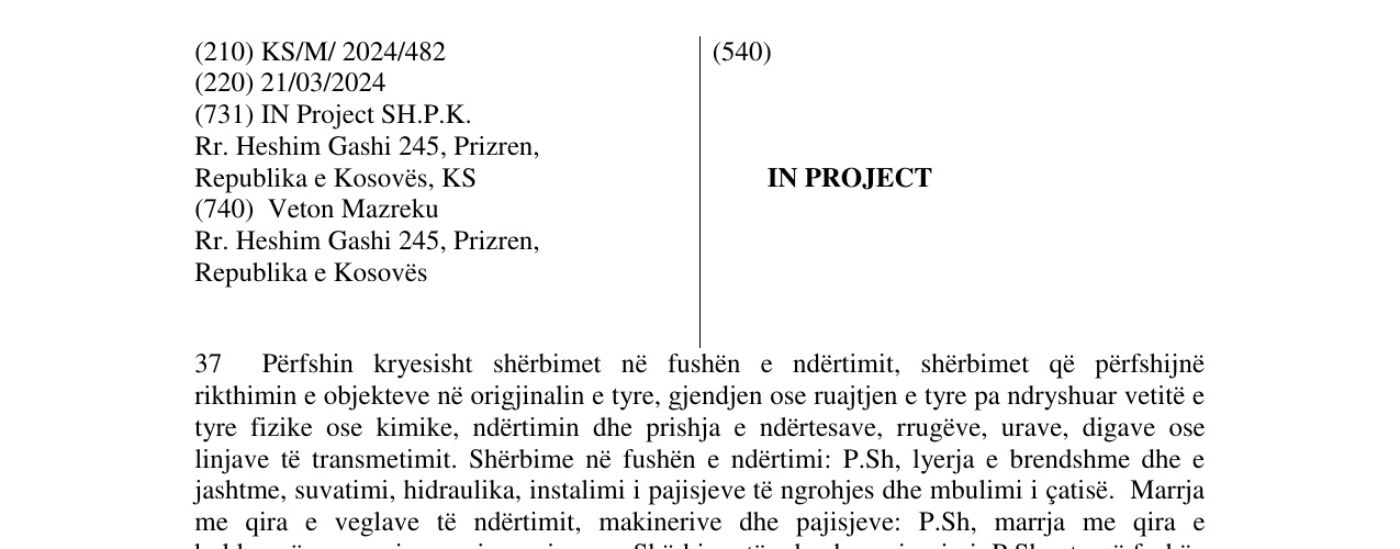 Zëri i markës IN PROJECT në buletin
