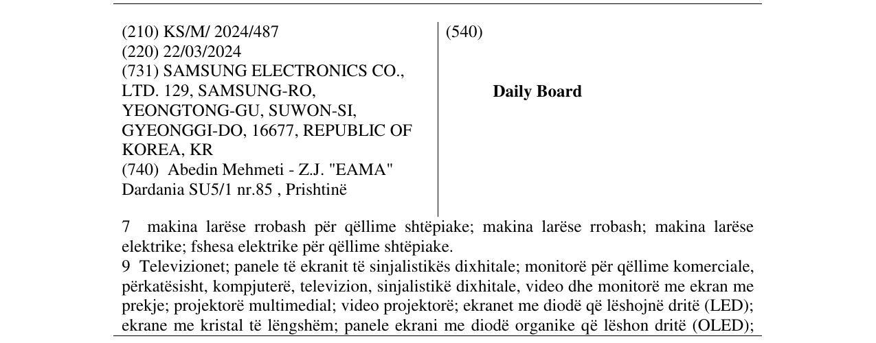 Zëri i markës Daily Board në buletin