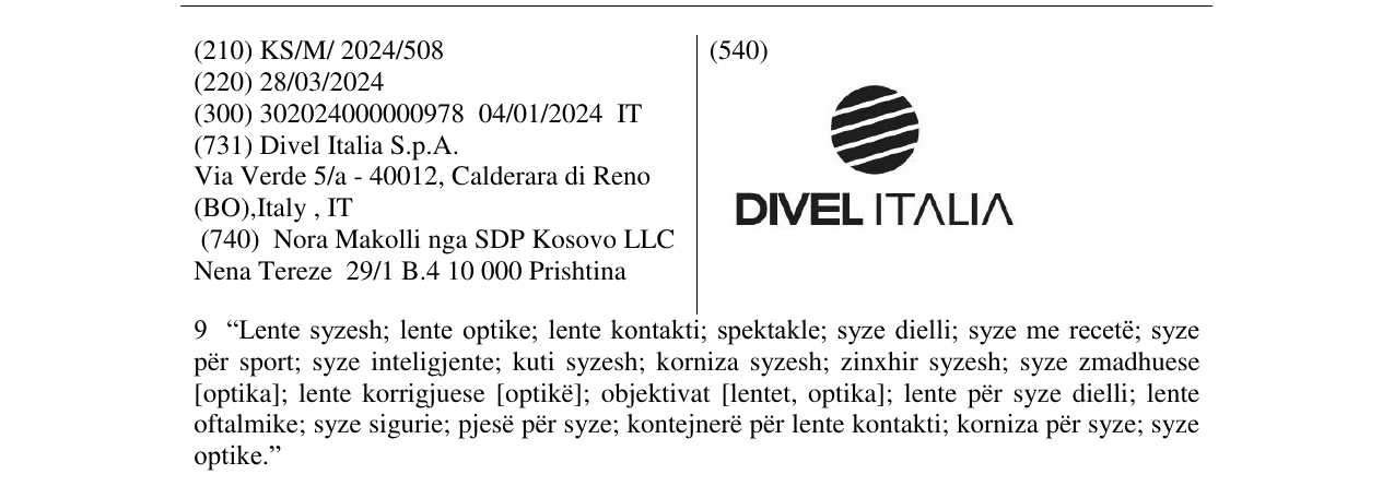 Zëri i markës DIVEL ITALIA në buletin