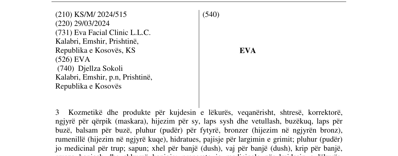 Zëri i markës EVA në buletin