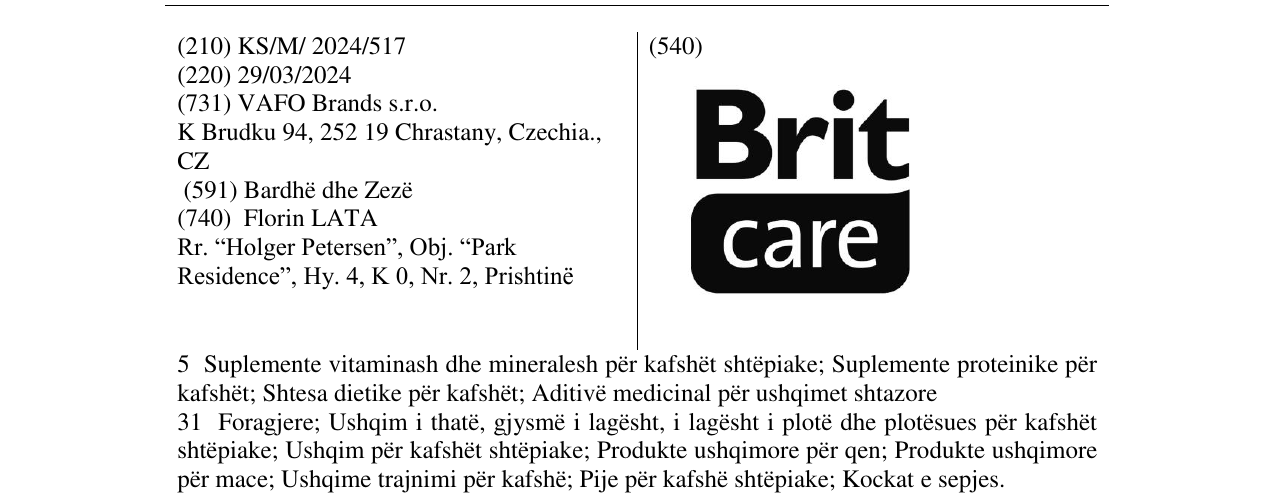 Zëri i markës Brit care në buletin