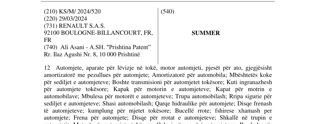 Zëri i markës SUMMER në buletin
