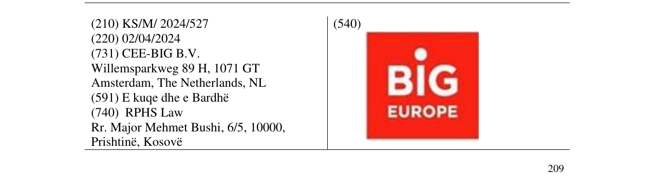 Zëri i markës BIG EUROPE në buletin
