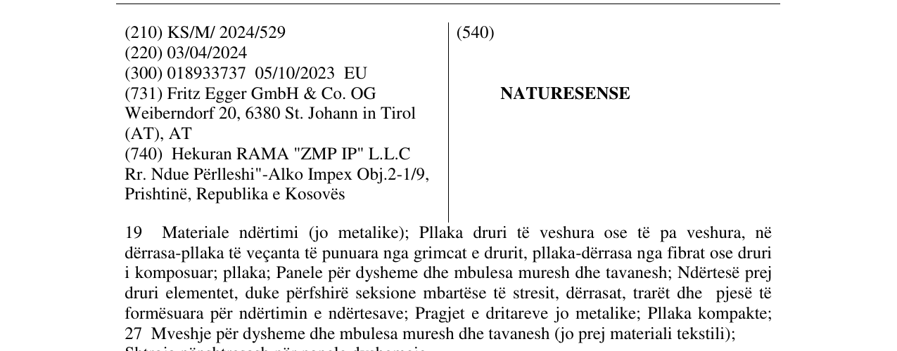 Zëri i markës NATURESENSE në buletin