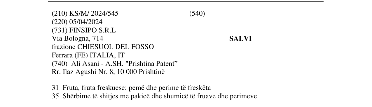 Zëri i markës SALVI në buletin