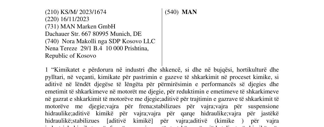 Zëri i markës MAN në buletin