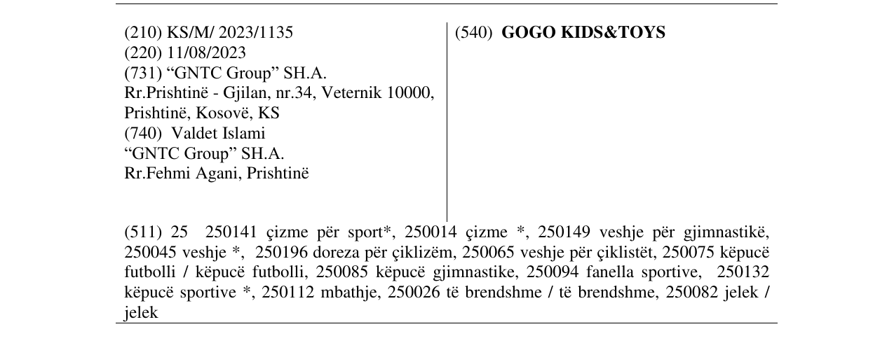Zëri i markës GOGO KIDS&TOYS në buletin