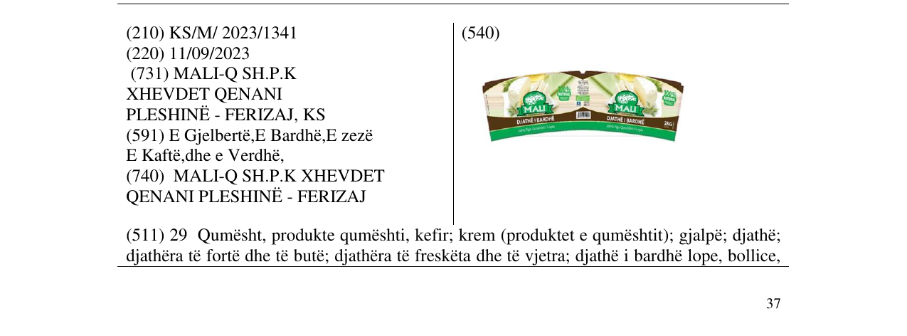 Zëri i markës mali në buletin