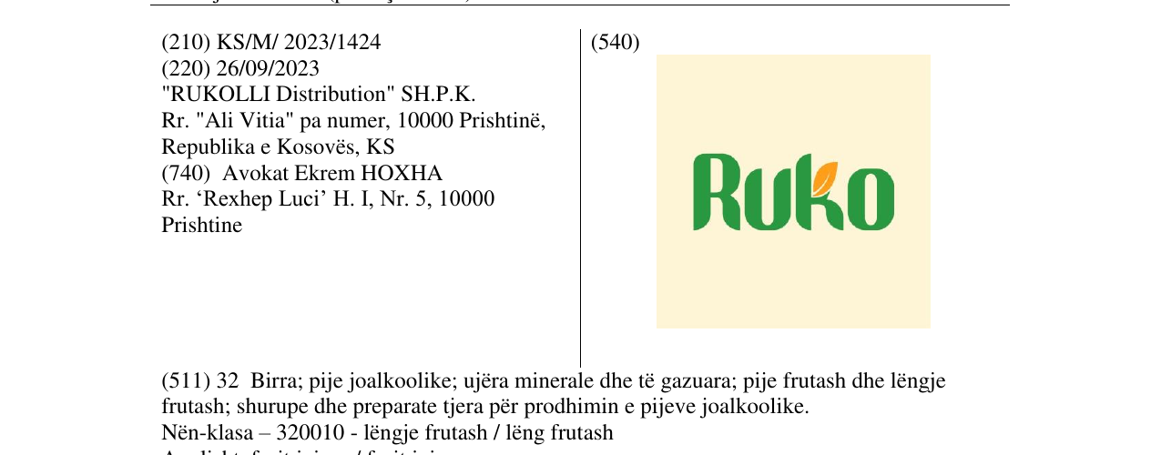Zëri i markës RUKO në buletin