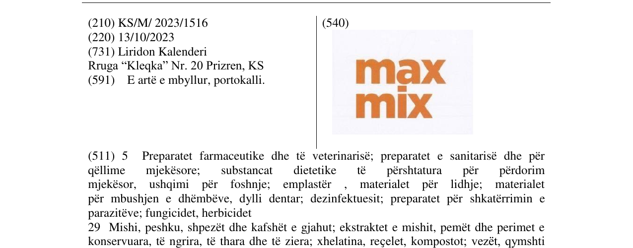 Zëri i markës max mix në buletin