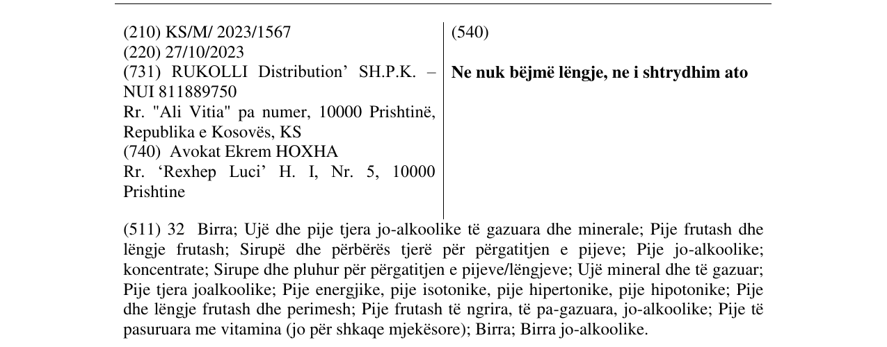 Zëri i markës Ne nuk bëjmë lëngje, ne i shtrydhim ato në buletin
