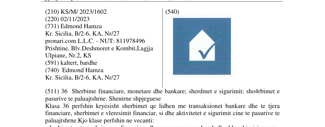 Zëri i markës pronari.com në buletin