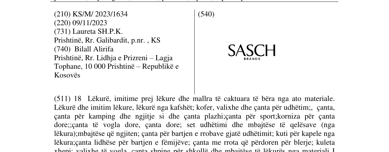 Zëri i markës SASCH BRAND në buletin