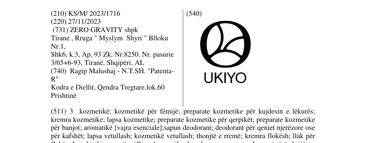 Zëri i markës UKIYO në buletin