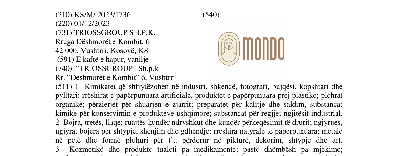 Zëri i markës mondo në buletin