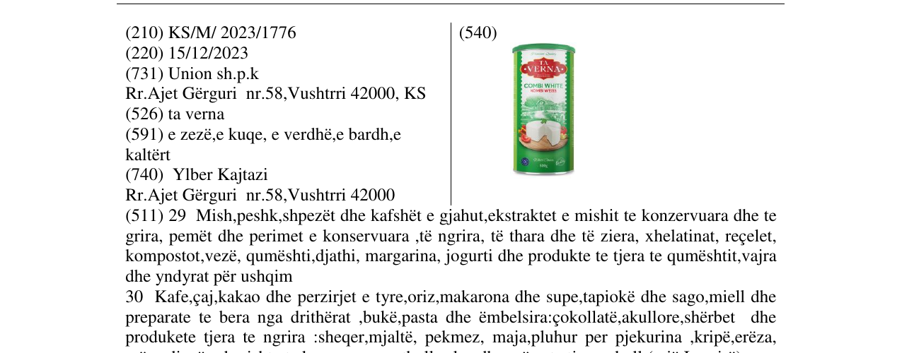 Zëri i markës taverna në buletin