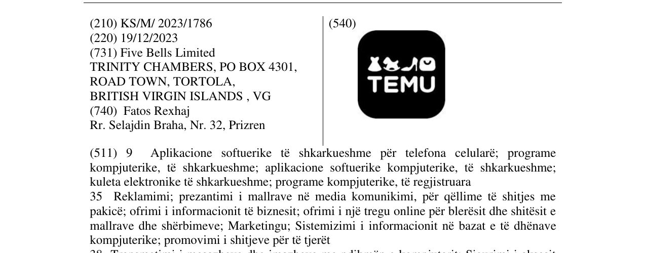 Zëri i markës TEMU në buletin
