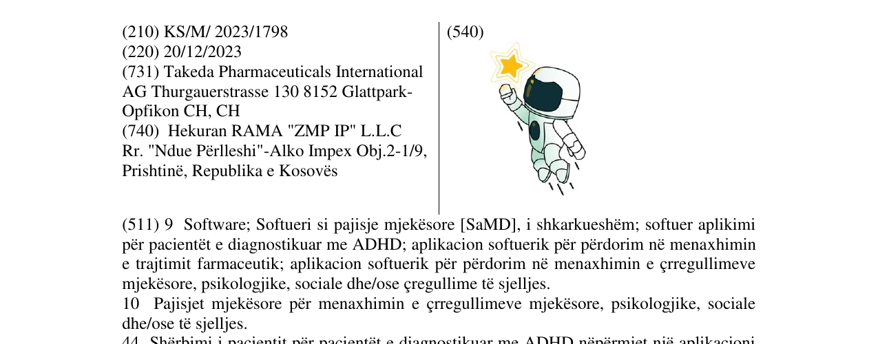 Zëri i markës astronaut takeda në buletin