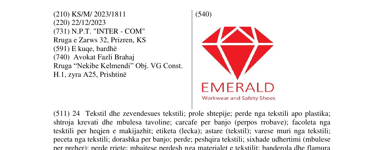 Zëri i markës EMERALD në buletin