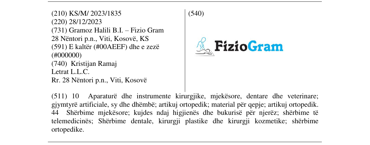 Zëri i markës FizioGram në buletin