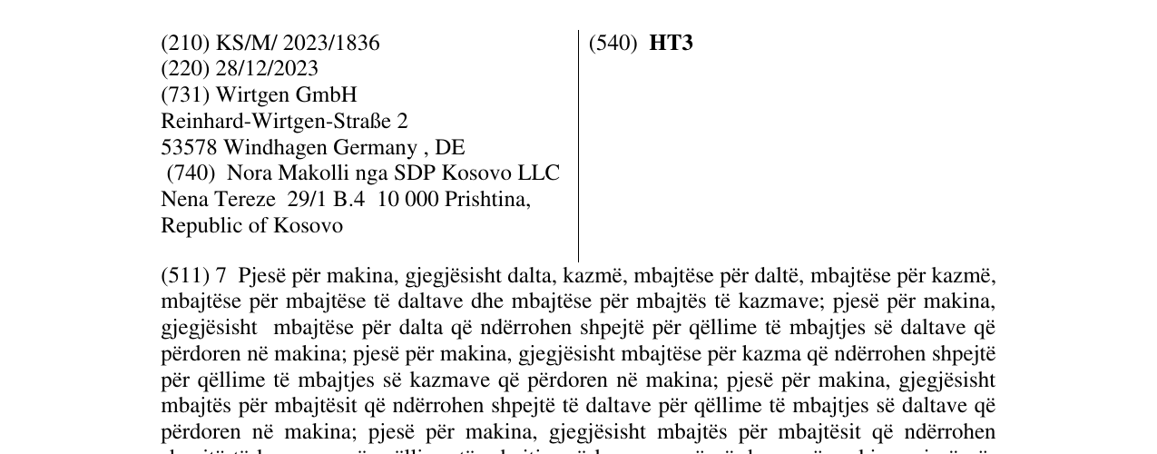 Zëri i markës HT3 në buletin