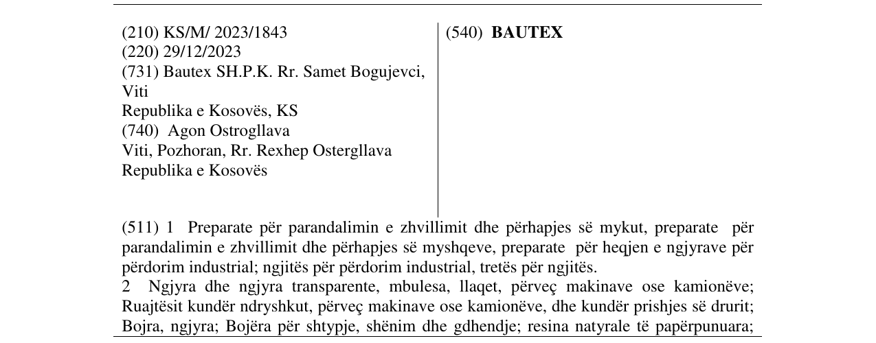 Zëri i markës BAUTEX në buletin