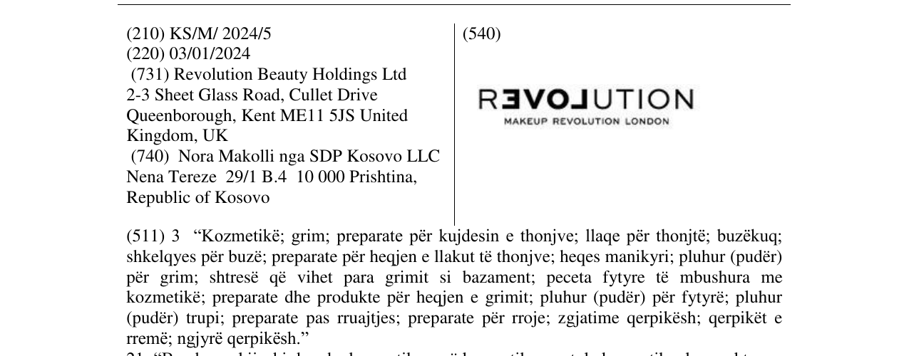 Zëri i markës REVOLUTION MIRROR MAKE UP në buletin