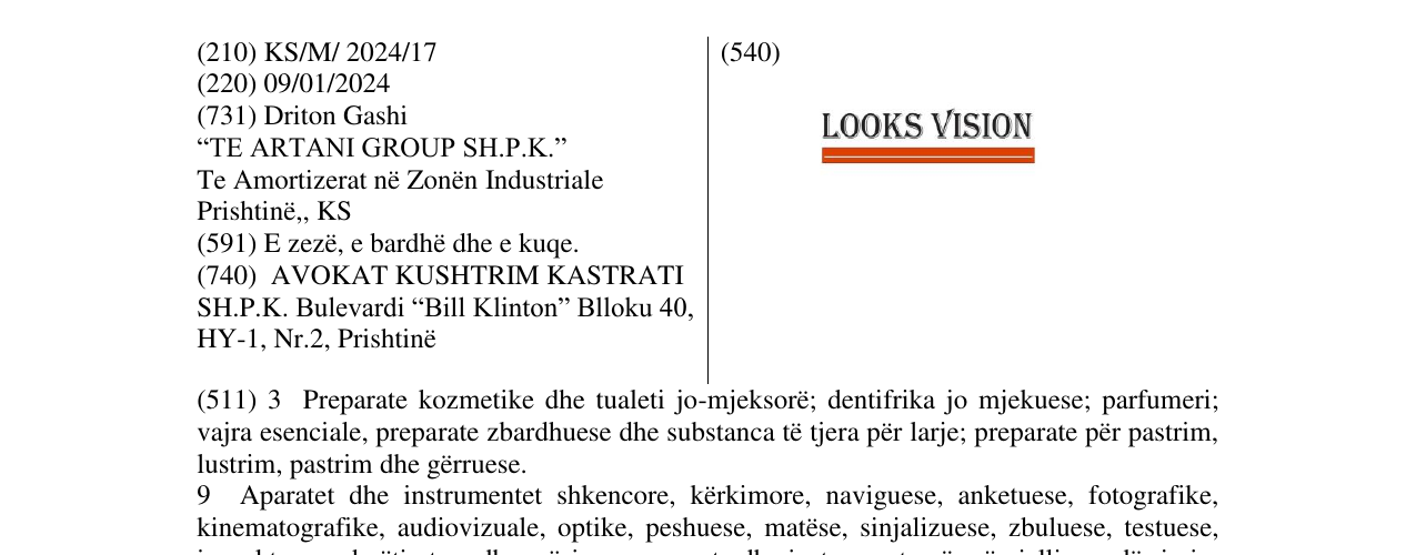 Zëri i markës LOOKS VISION në buletin
