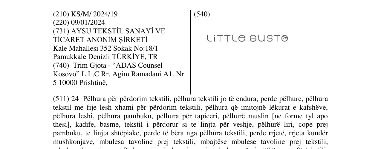 Zëri i markës LITTLE GUSTO në buletin