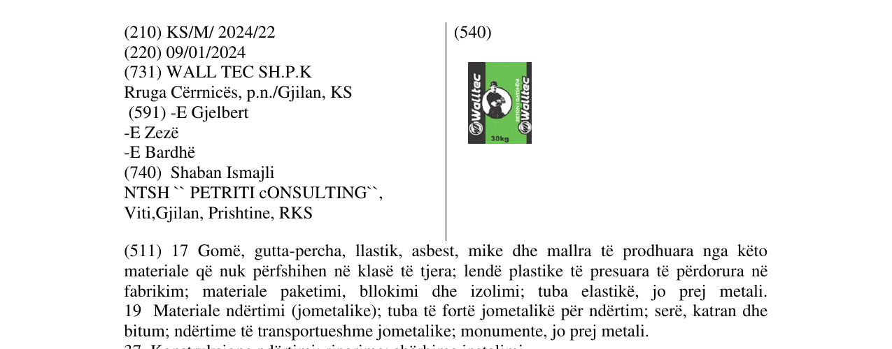 Zëri i markës walltec në buletin