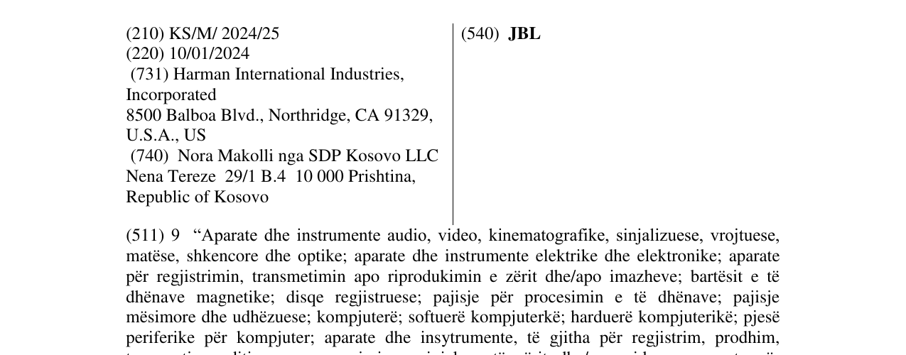 Zëri i markës JBL në buletin
