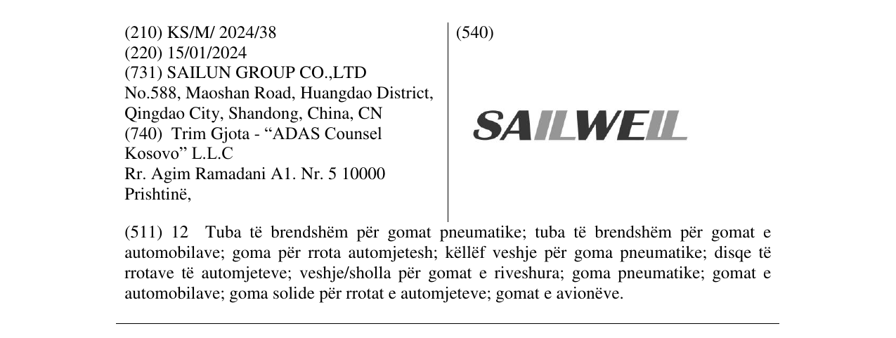 Zëri i markës SAILWELL në buletin